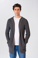 Men's Hooded Cotton Cardigan Pullover With Pockets