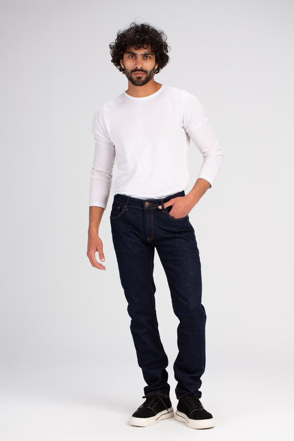 Men's Slim Fit Basic Five Pockets Used Jeans Pants