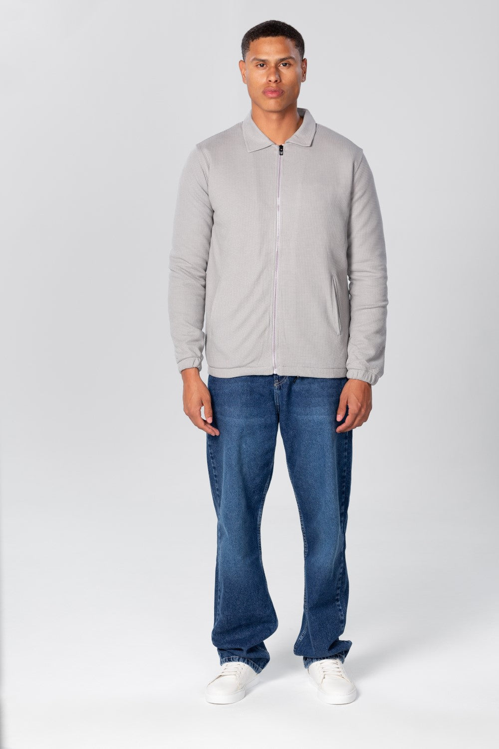 Men's Padded Jacket With Zippers And Front Pockets