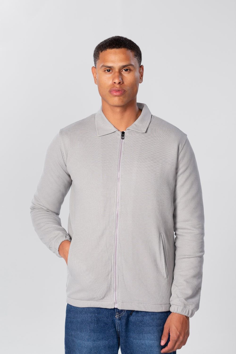 Men's Padded Jacket With Zippers And Front Pockets