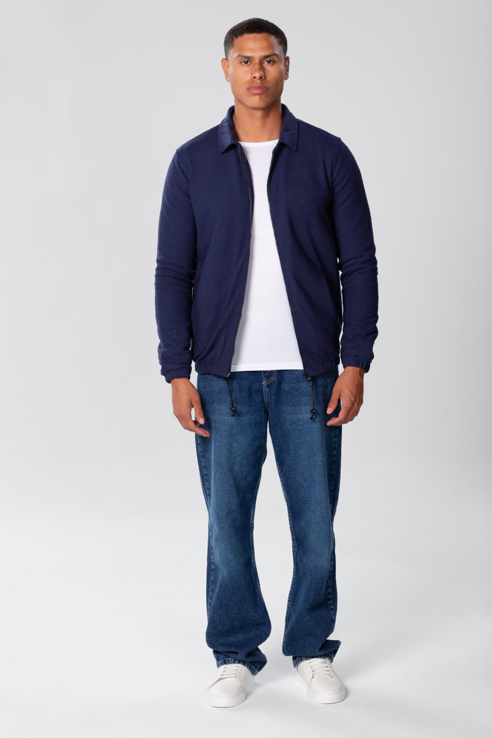 Men's Padded Jacket With Zippers And Front Pockets