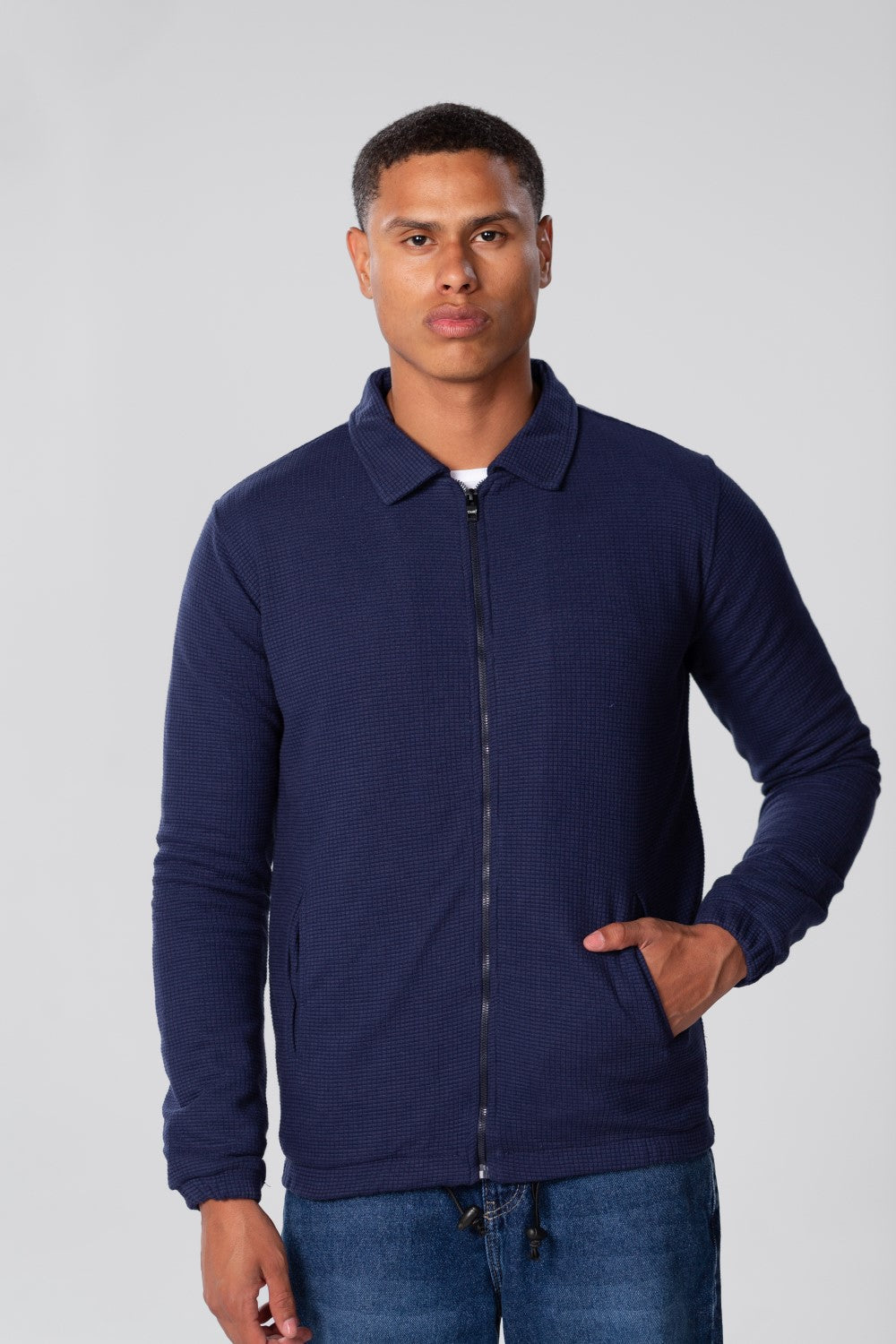 Men's Padded Jacket With Zippers And Front Pockets