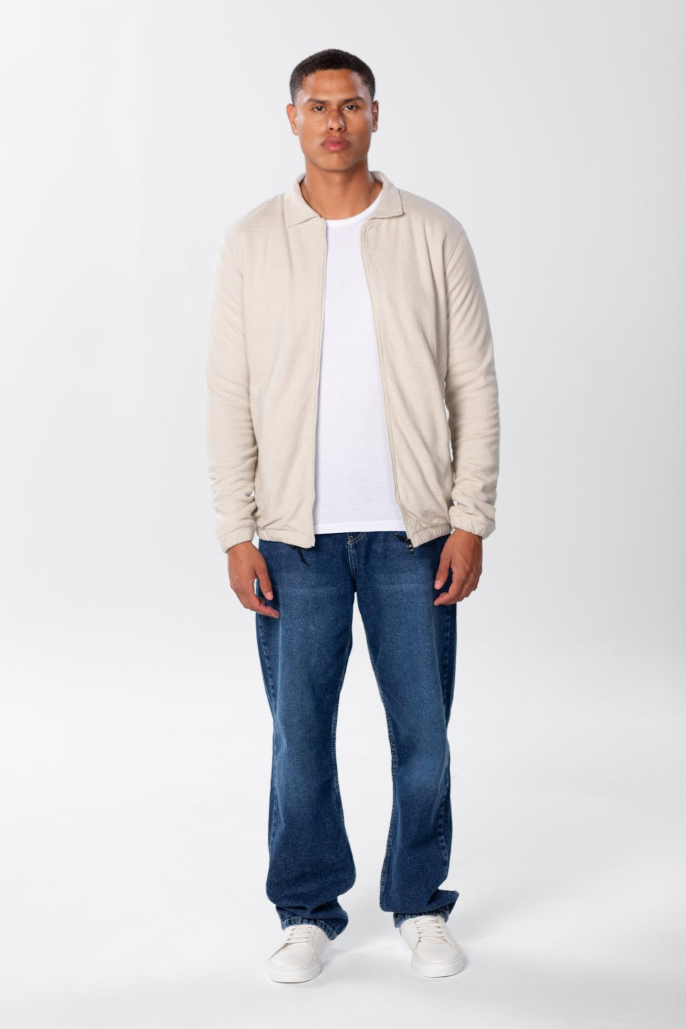 Men's Padded Jacket With Zippers And Front Pockets