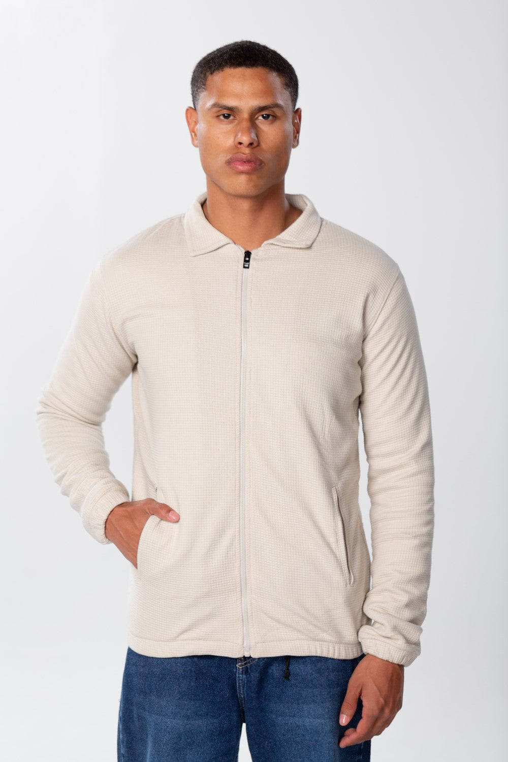 Men's Padded Jacket With Zippers And Front Pockets