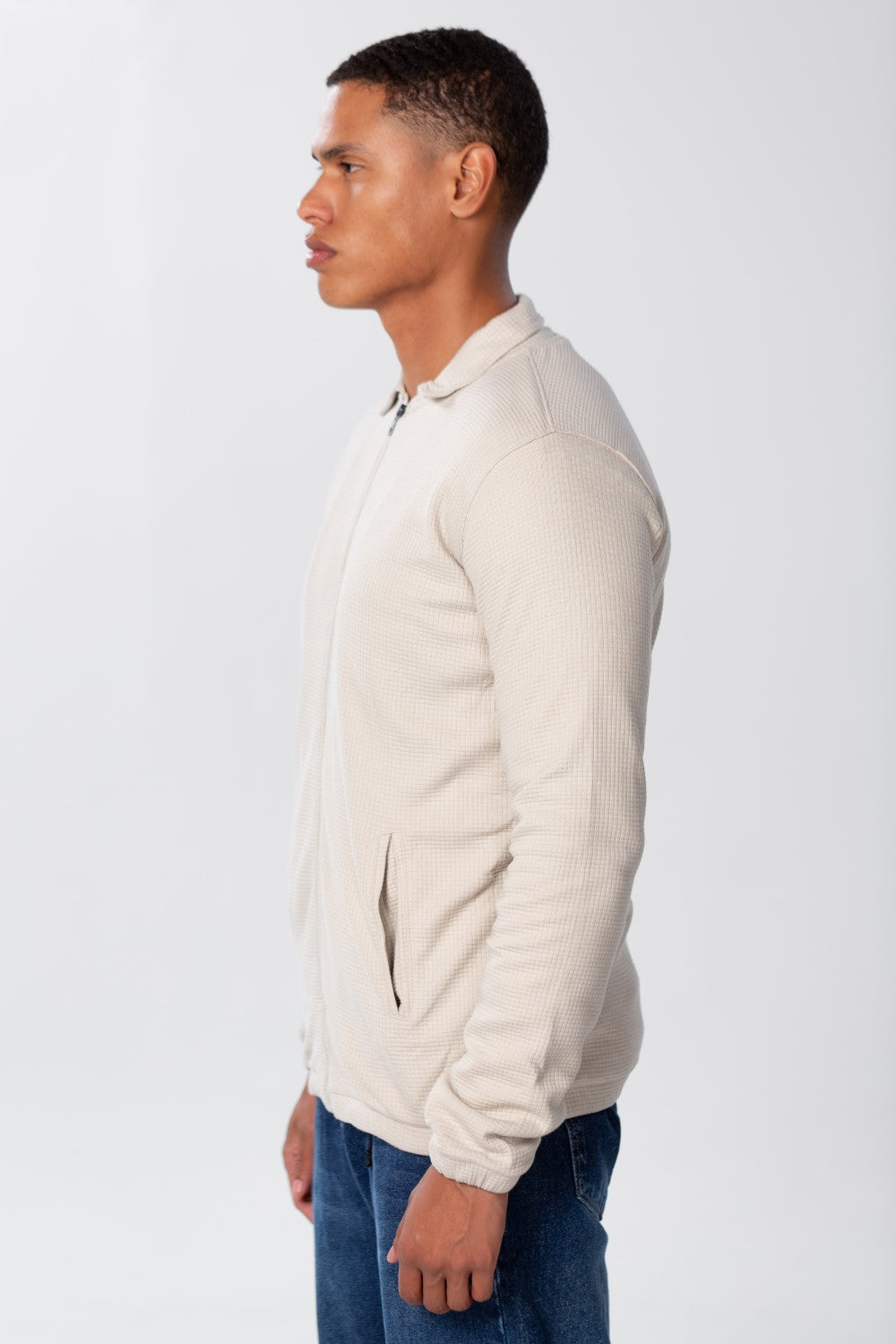 Men's Padded Jacket With Zippers And Front Pockets