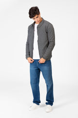 Men's Padded Jacket With Full Zippers And Pockets