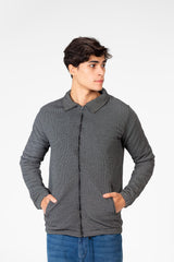 Men's Padded Jacket With Full Zippers And Pockets