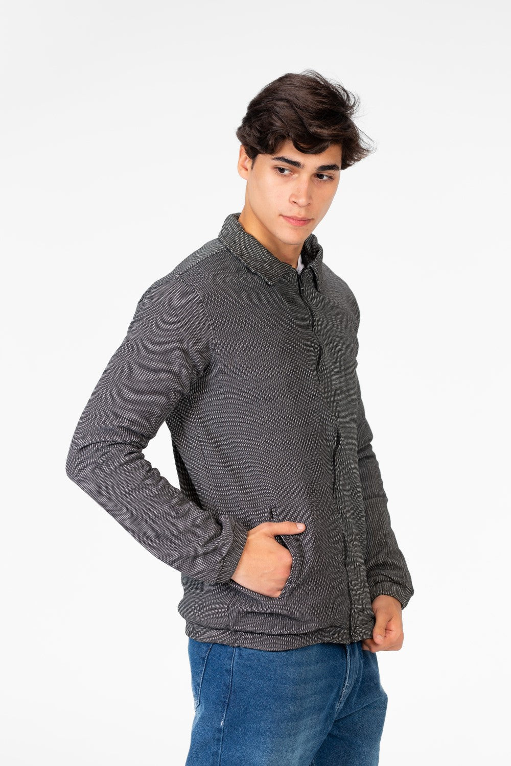 Men's Padded Jacket With Full Zippers And Pockets