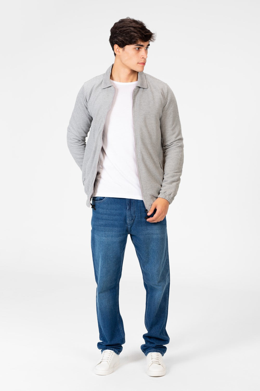 Men's Padded Jacket With Full Zippers And Pockets