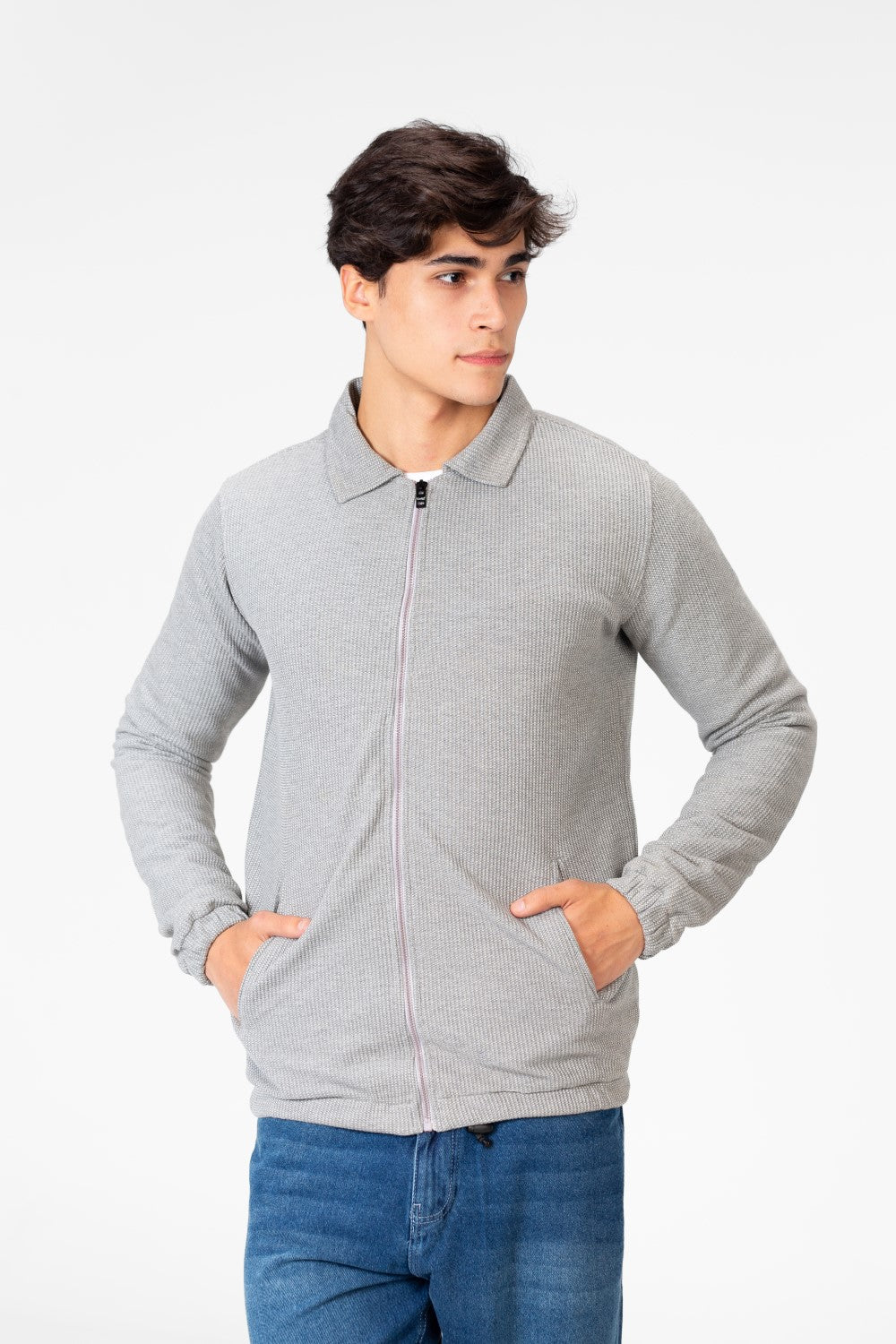 Men's Padded Jacket With Full Zippers And Pockets