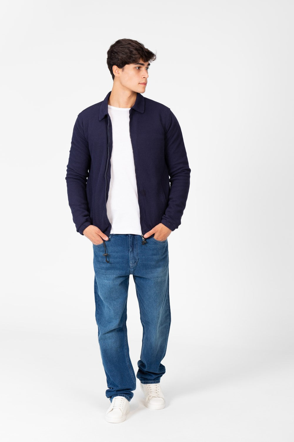 Men's Padded Jacket With Full Zippers And Pockets