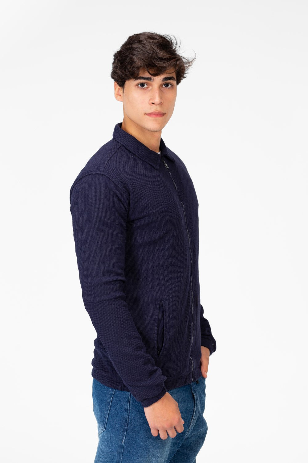 Men's Padded Jacket With Full Zippers And Pockets