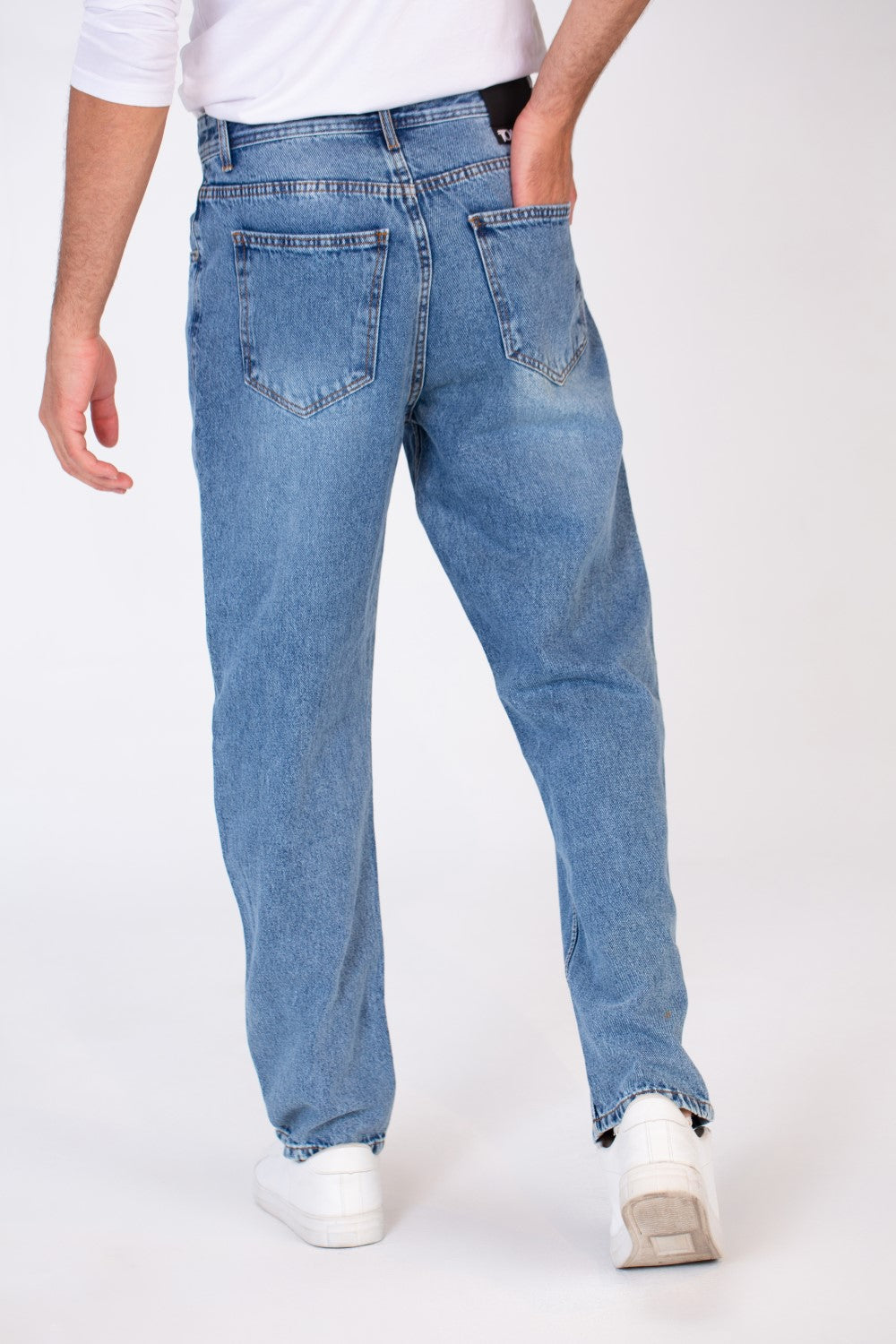 Mens Wide Leg Basic Jeans Pants for Everyday Wear