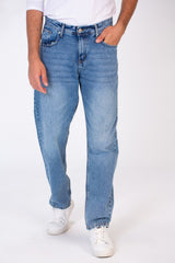 Mens Wide Leg Basic Jeans Pants for Everyday Wear