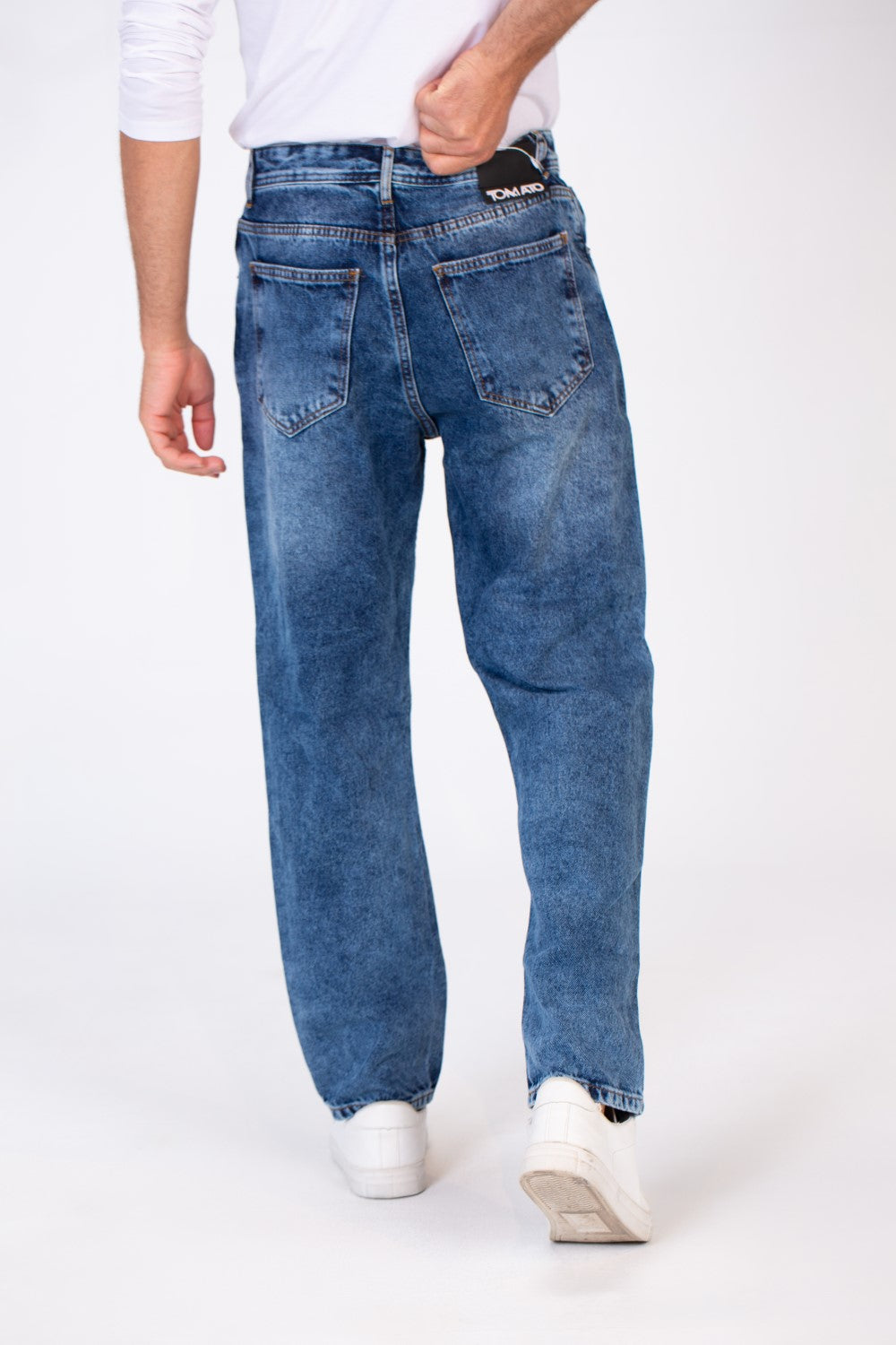 Mens Wide Leg Basic Jeans Pants for Everyday Wear