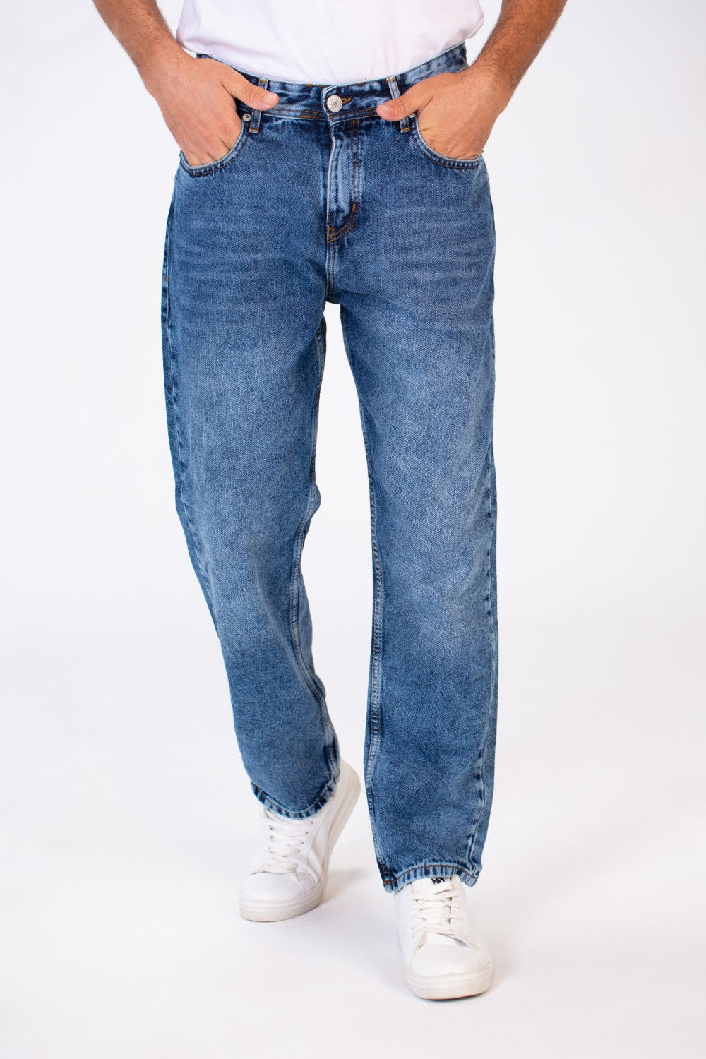 Mens Wide Leg Basic Jeans Pants for Everyday Wear