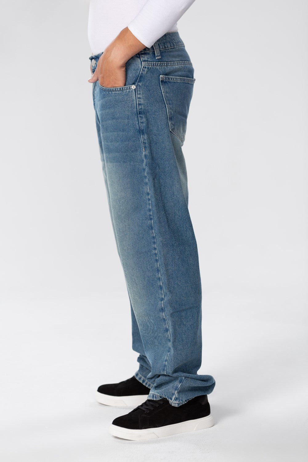 Men's Wide Leg Jeans Pants In Basic Colors