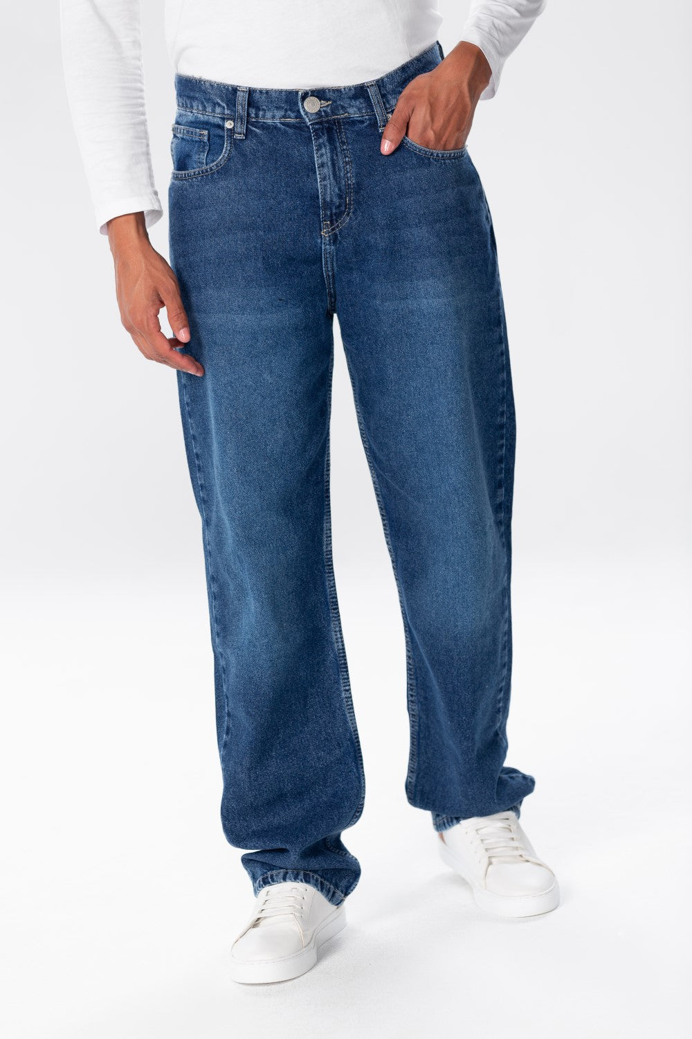 Men's Wide Leg Jeans Pants In Basic Colors