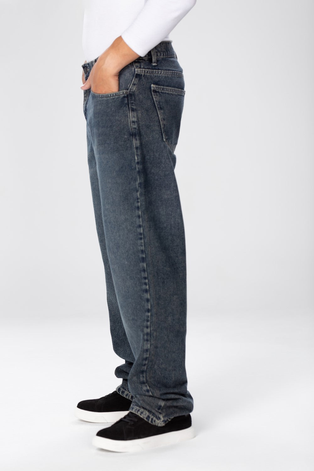 Men's Wide Leg Jeans Pants In Basic Colors
