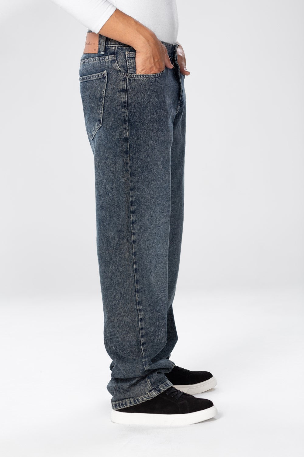 Men's Wide Leg Jeans Pants In Basic Colors
