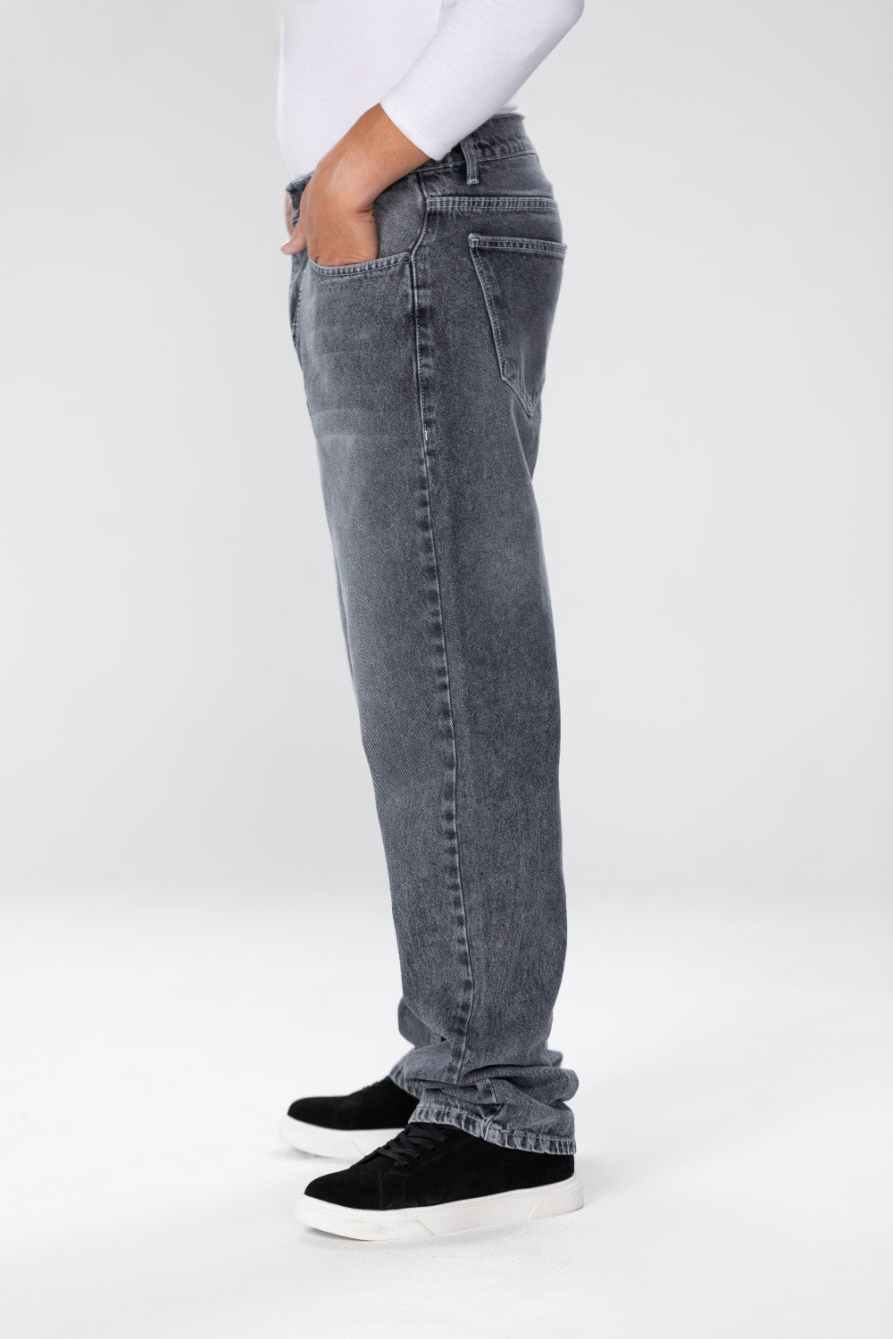 Men's Wide Leg Jeans Pants In Basic Colors