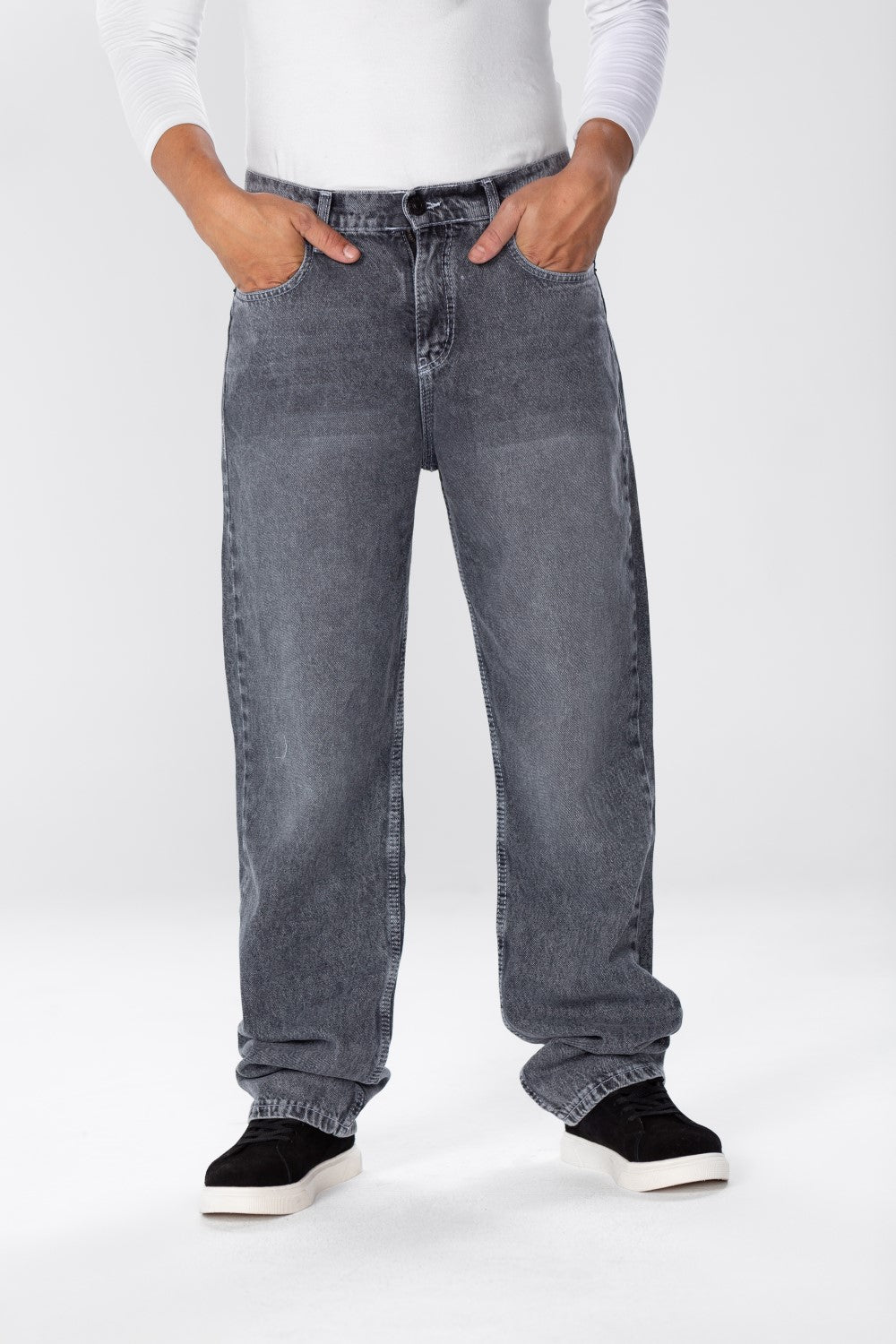 Men's Wide Leg Jeans Pants In Basic Colors