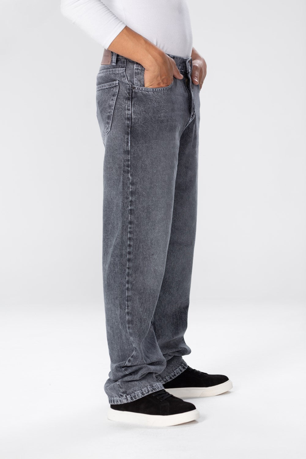 Men's Wide Leg Jeans Pants In Basic Colors