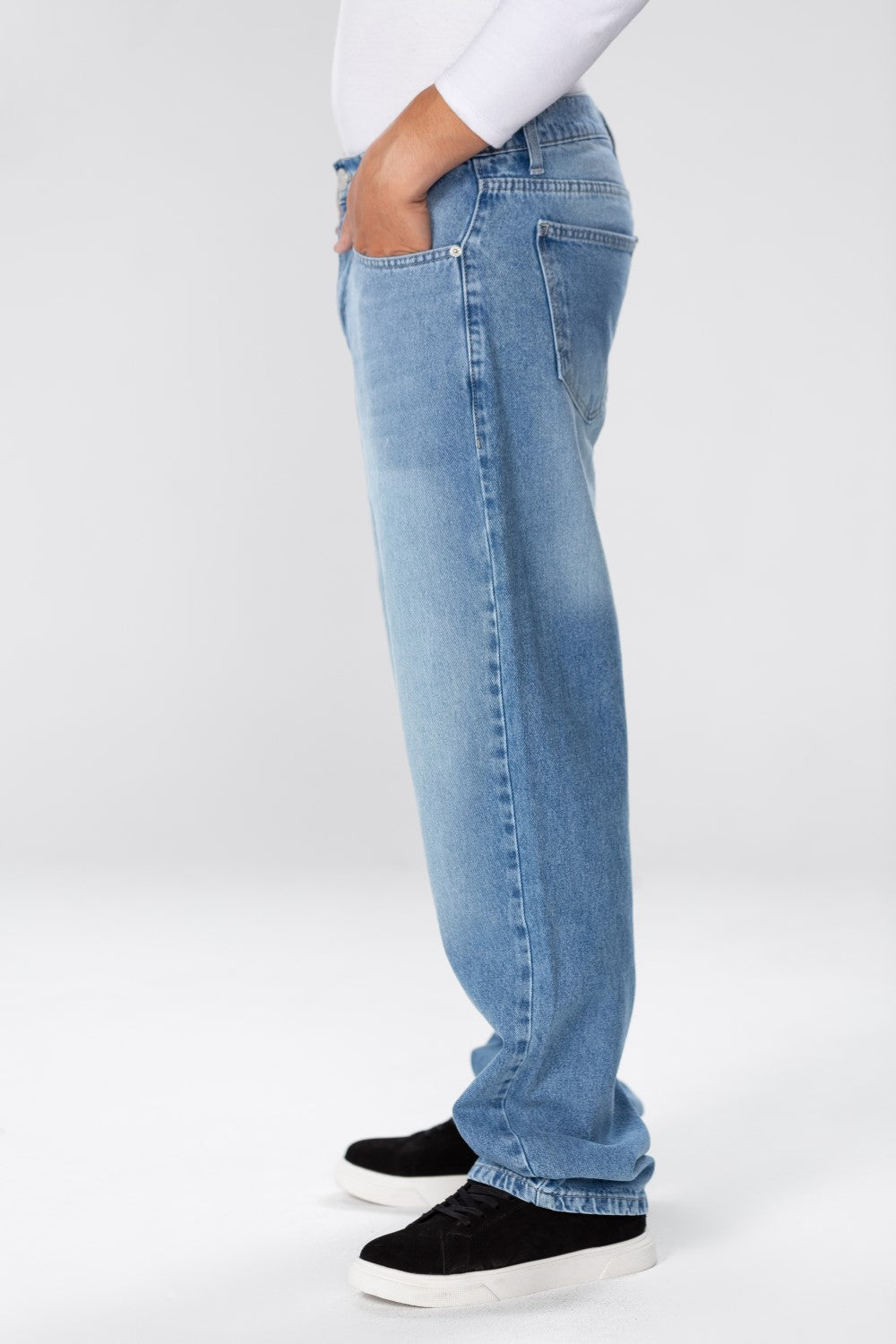 Men's Wide Leg Jeans Pants In Basic Colors