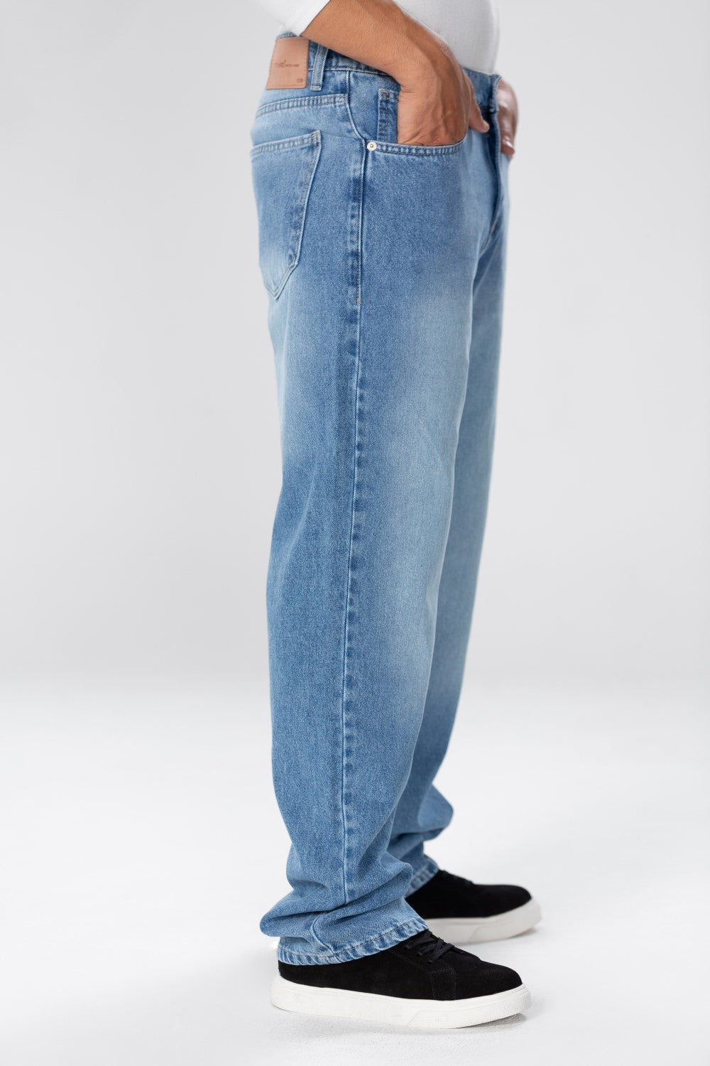 Men's Wide Leg Jeans Pants In Basic Colors