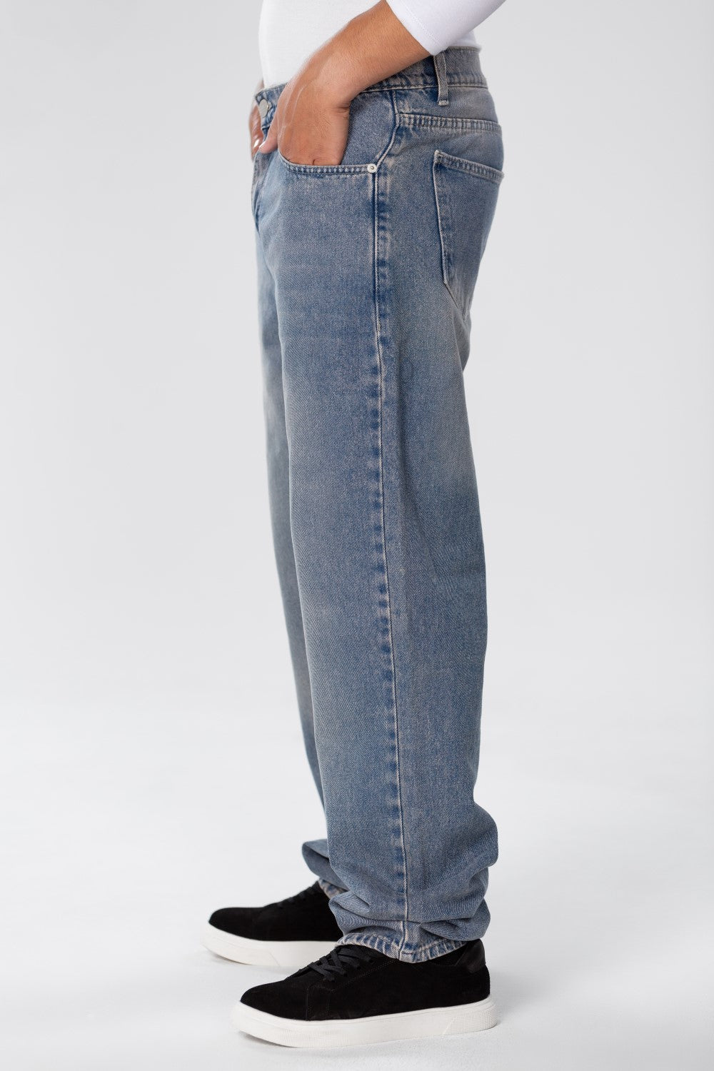 Men's Wide Leg Jeans Pants In Basic Colors
