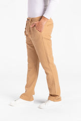 Men's Stylish Drawstring Waist Linen Pants With Pockets