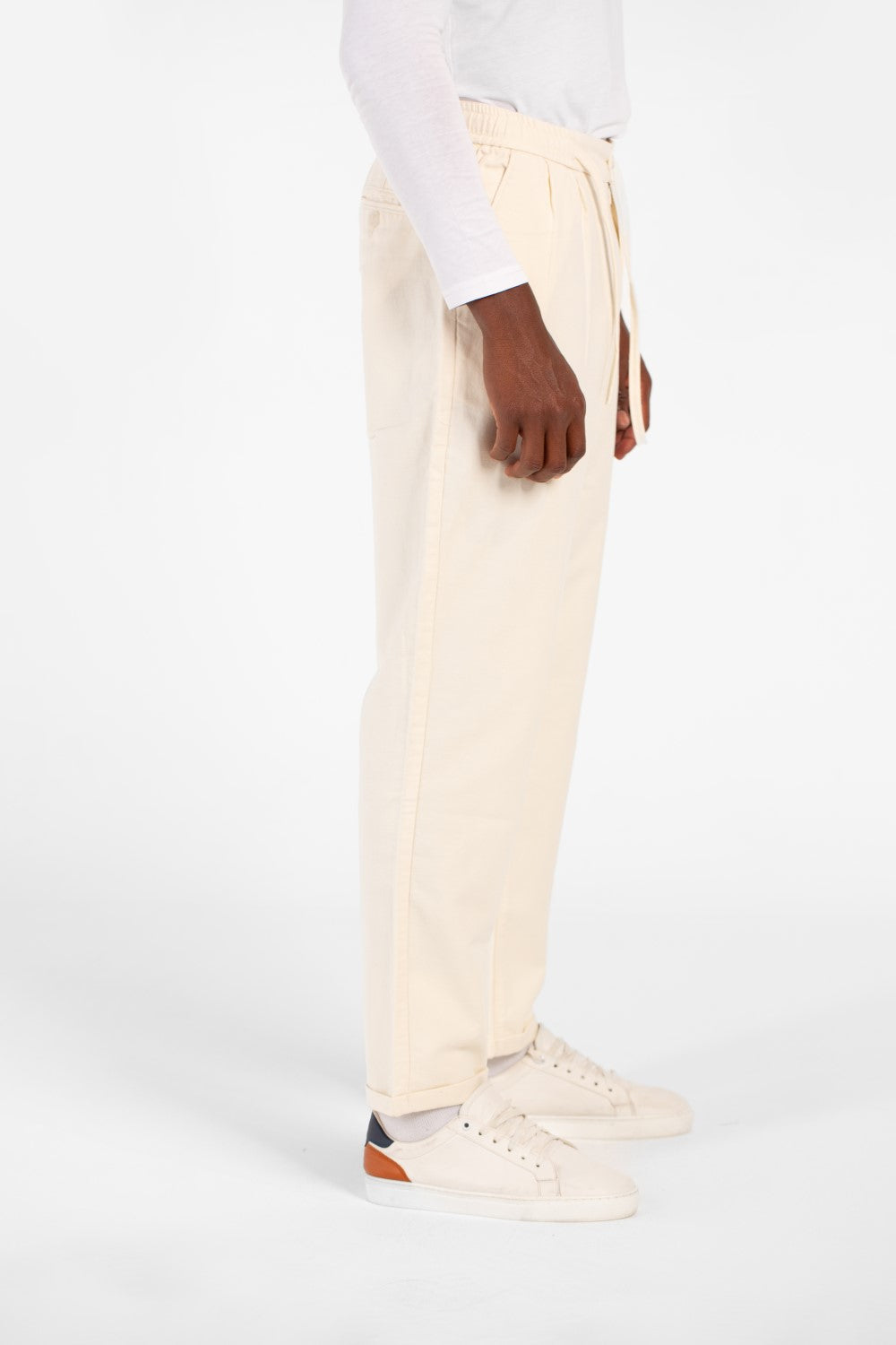 Men's Slim Fit Linen Drawstring Waist Pants High Quality Material With Pockets