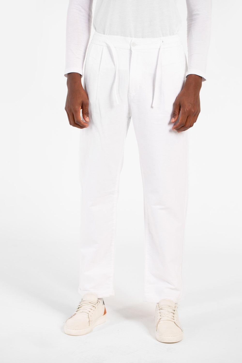 Men's Slim Fit Linen Drawstring Waist Pants High Quality Material With Pockets