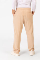 Men's Comfortable Linen basic Pants With A Drawstring In The Middle And Modern Basic Ssummer Ccolors