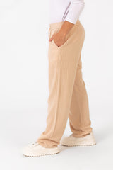Men's Comfortable Linen basic Pants With A Drawstring In The Middle And Modern Basic Ssummer Ccolors