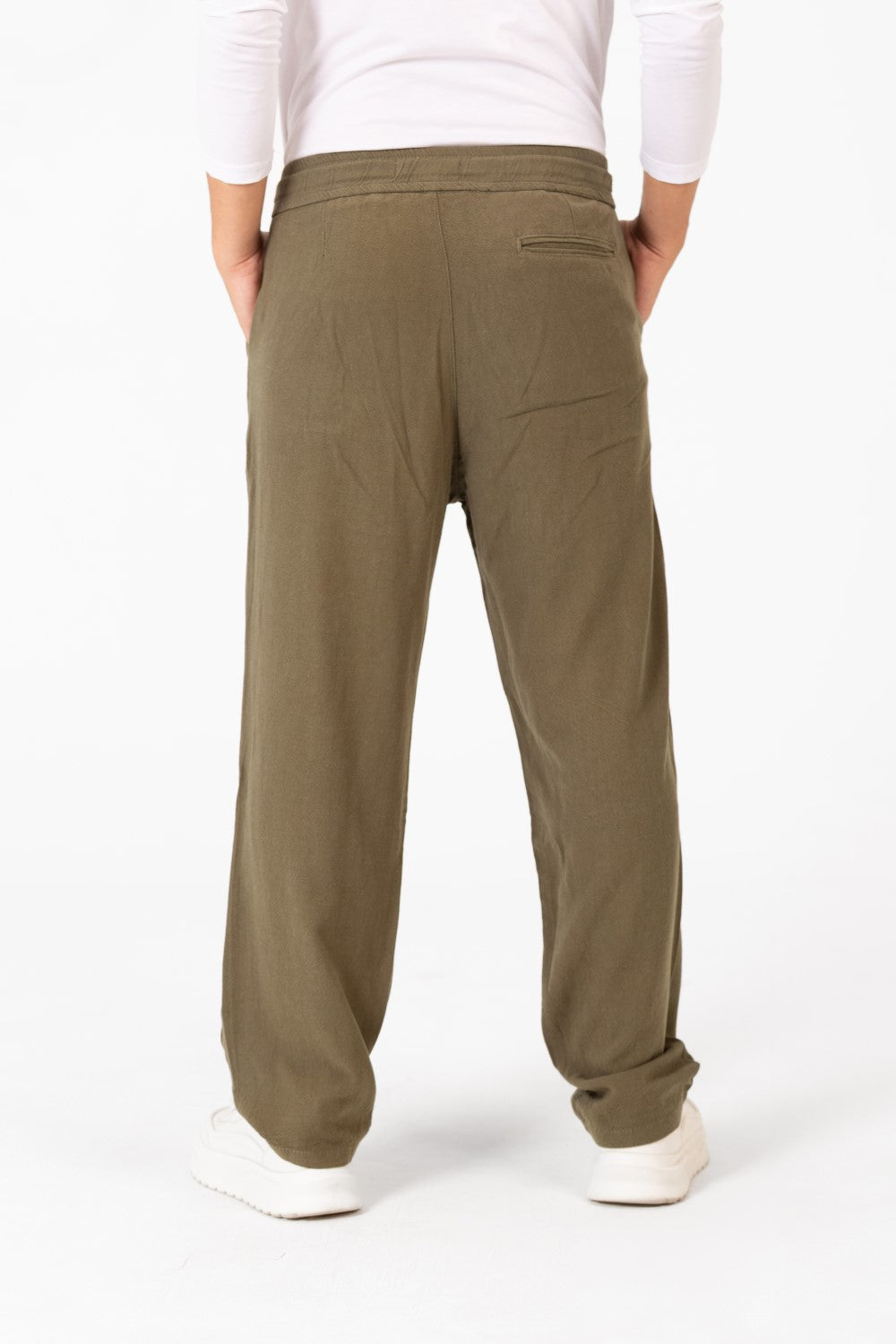 Men's Comfortable Linen basic Pants With A Drawstring In The Middle And Modern Basic Ssummer Ccolors