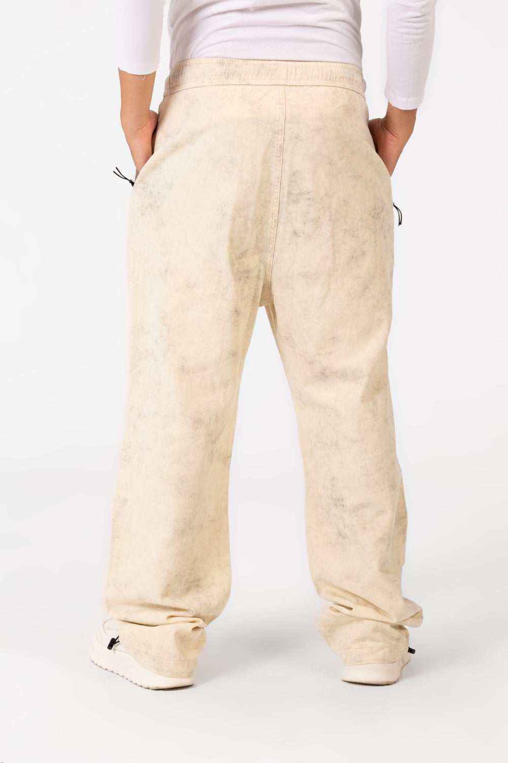 Men's Tie Dye Gabardine Pants With Elastic Waistband And Pockets In Modern Design