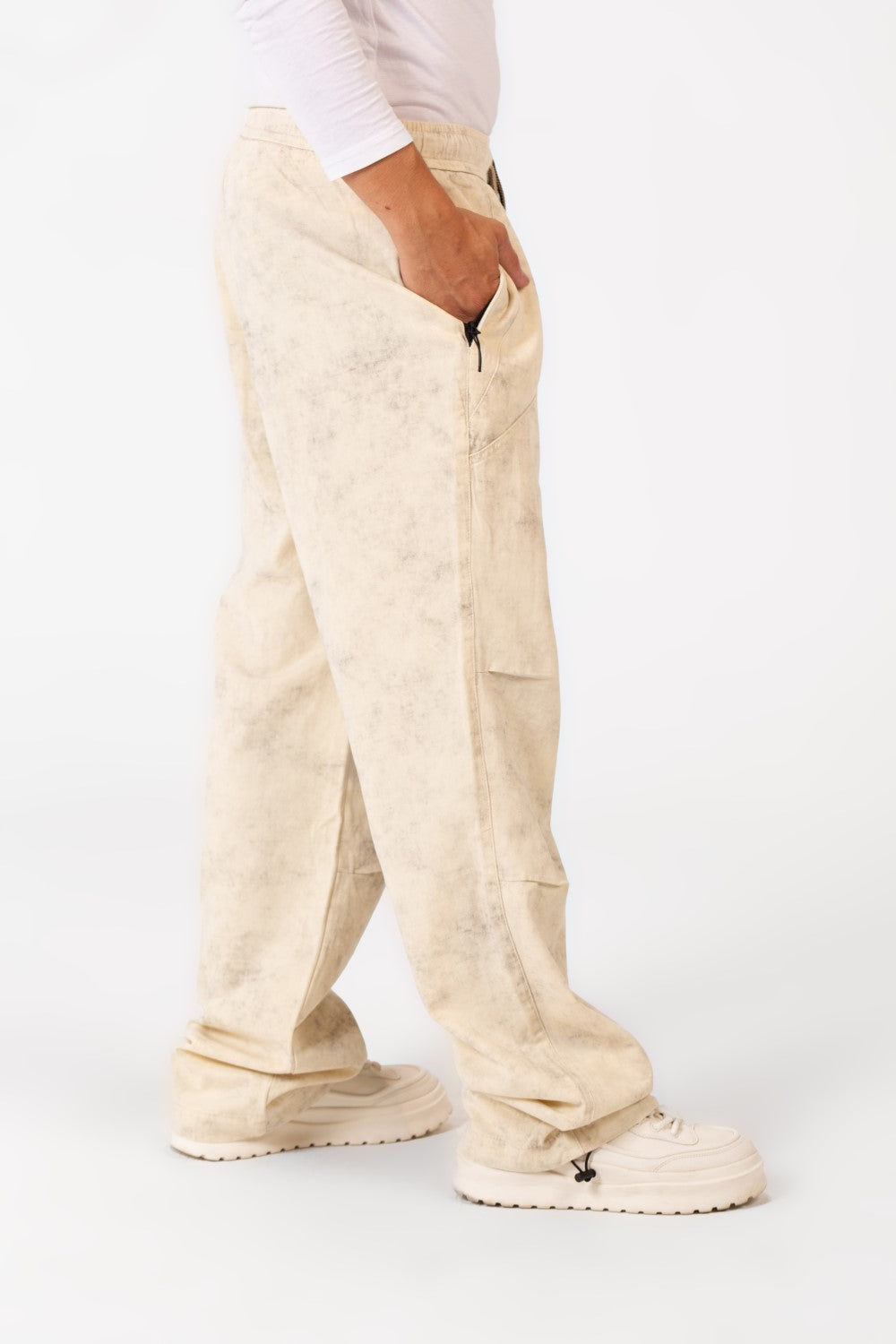 Men's Tie Dye Gabardine Pants With Elastic Waistband And Pockets In Modern Design