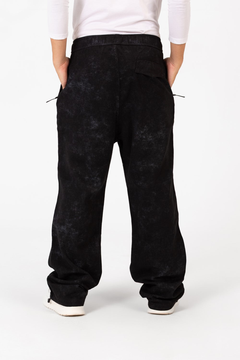 Men's Tie Dye Gabardine Pants With Elastic Waistband And Pockets In Modern Design