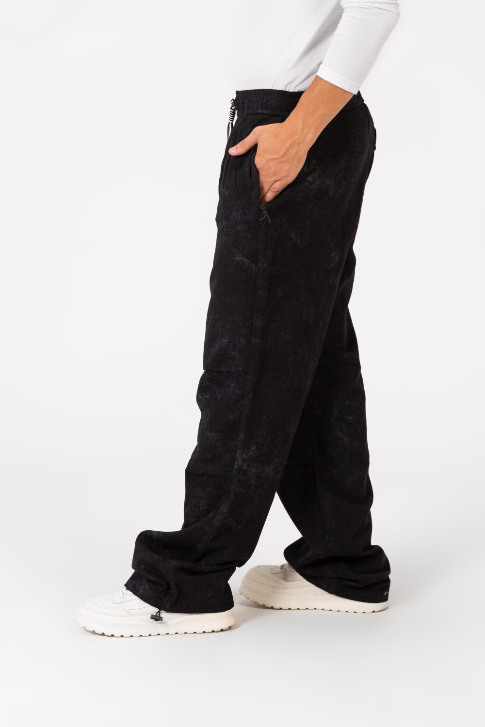 Men's Tie Dye Gabardine Pants With Elastic Waistband And Pockets In Modern Design