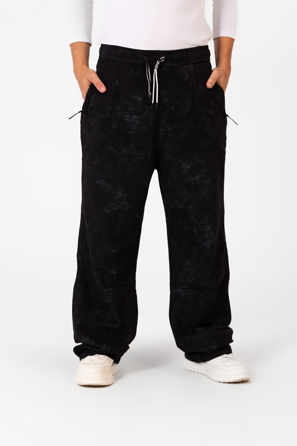 Men's Tie Dye Gabardine Pants With Elastic Waistband And Pockets In Modern Design