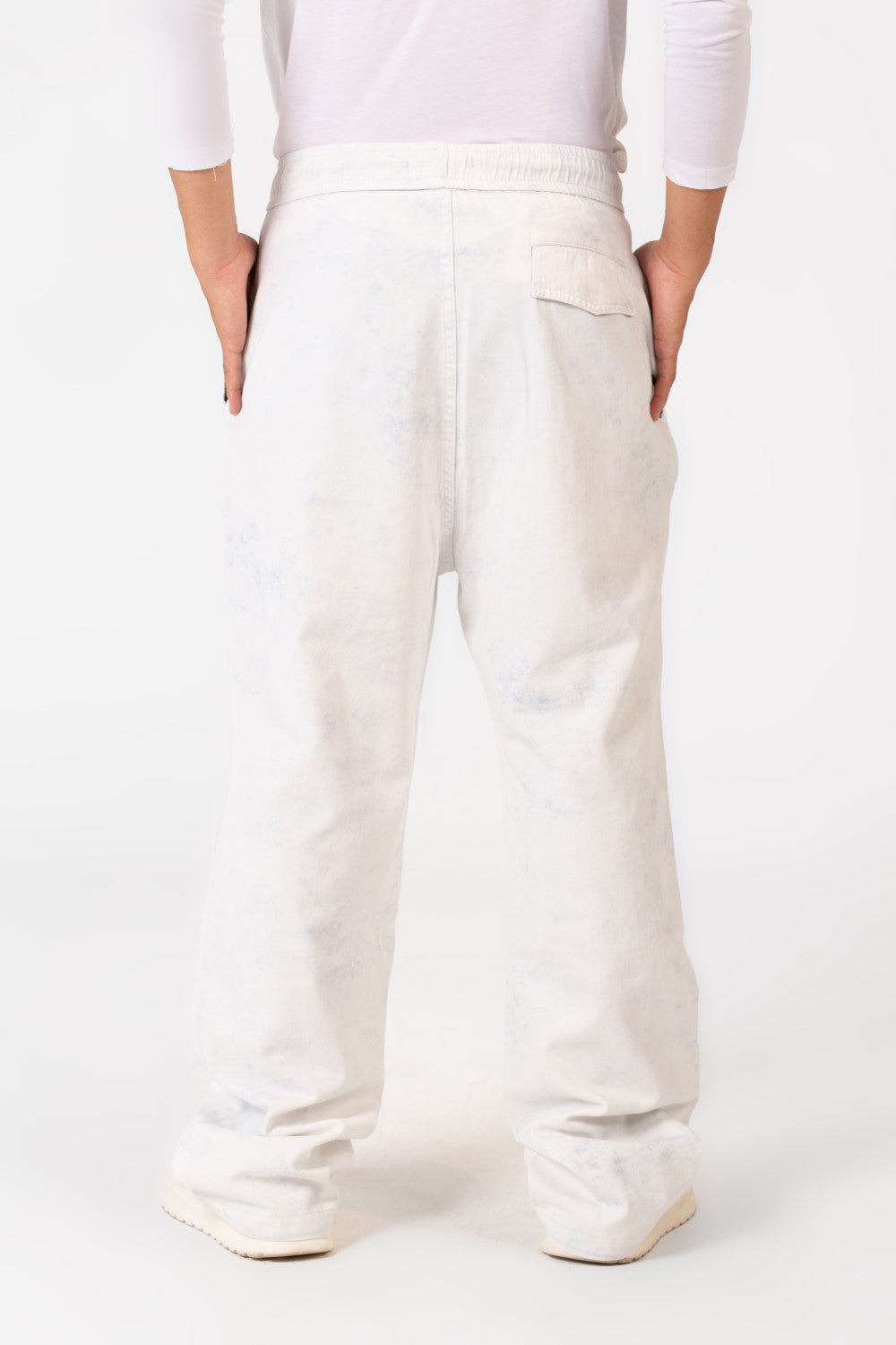 Men's Tie Dye Gabardine Pants With Elastic Waistband And Pockets In Modern Design