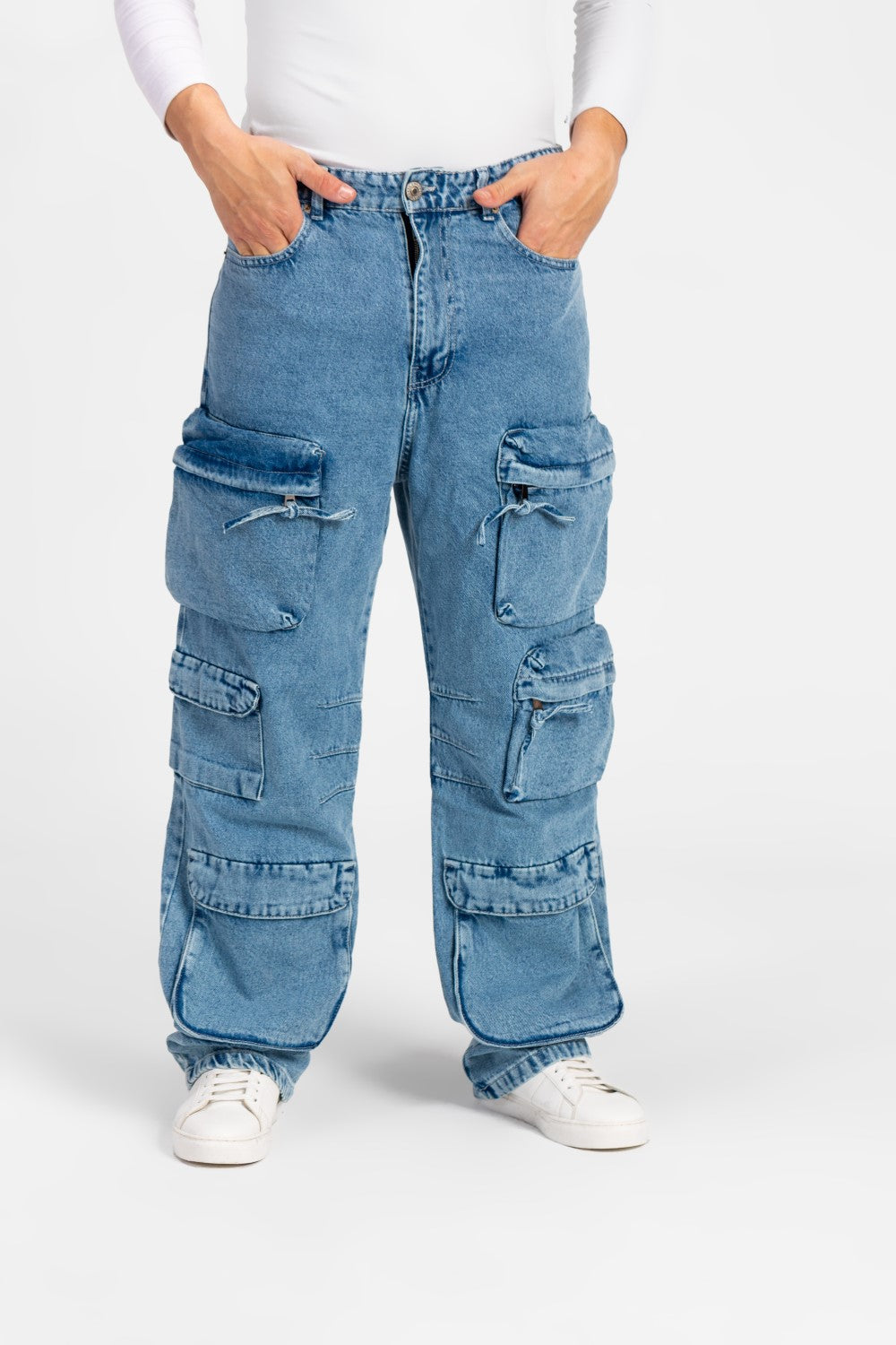 Men's Cargo Jeans Pants With Modern Pockets In Comfortable Material