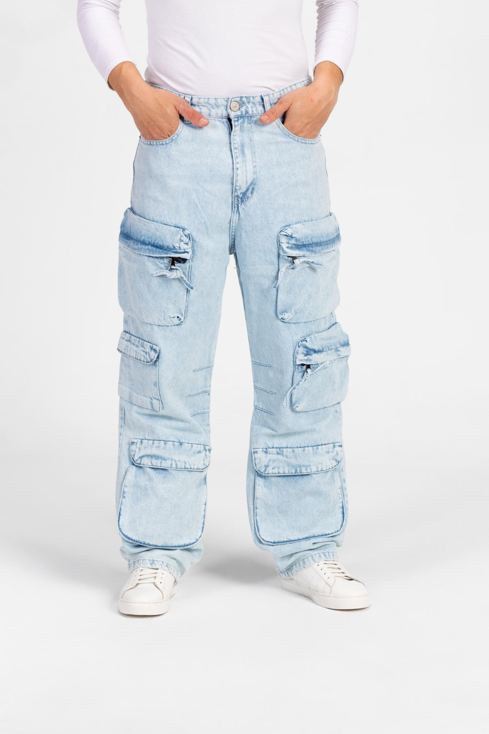 Men's Cargo Jeans Pants With Modern Pockets In Comfortable Material
