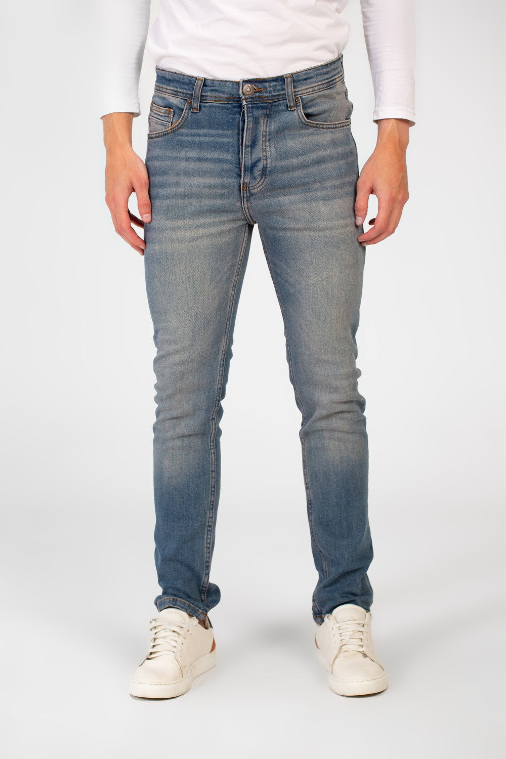 Men's Used Slim Fit Tomato Jeans Pants With Essential Details And Five Pockets