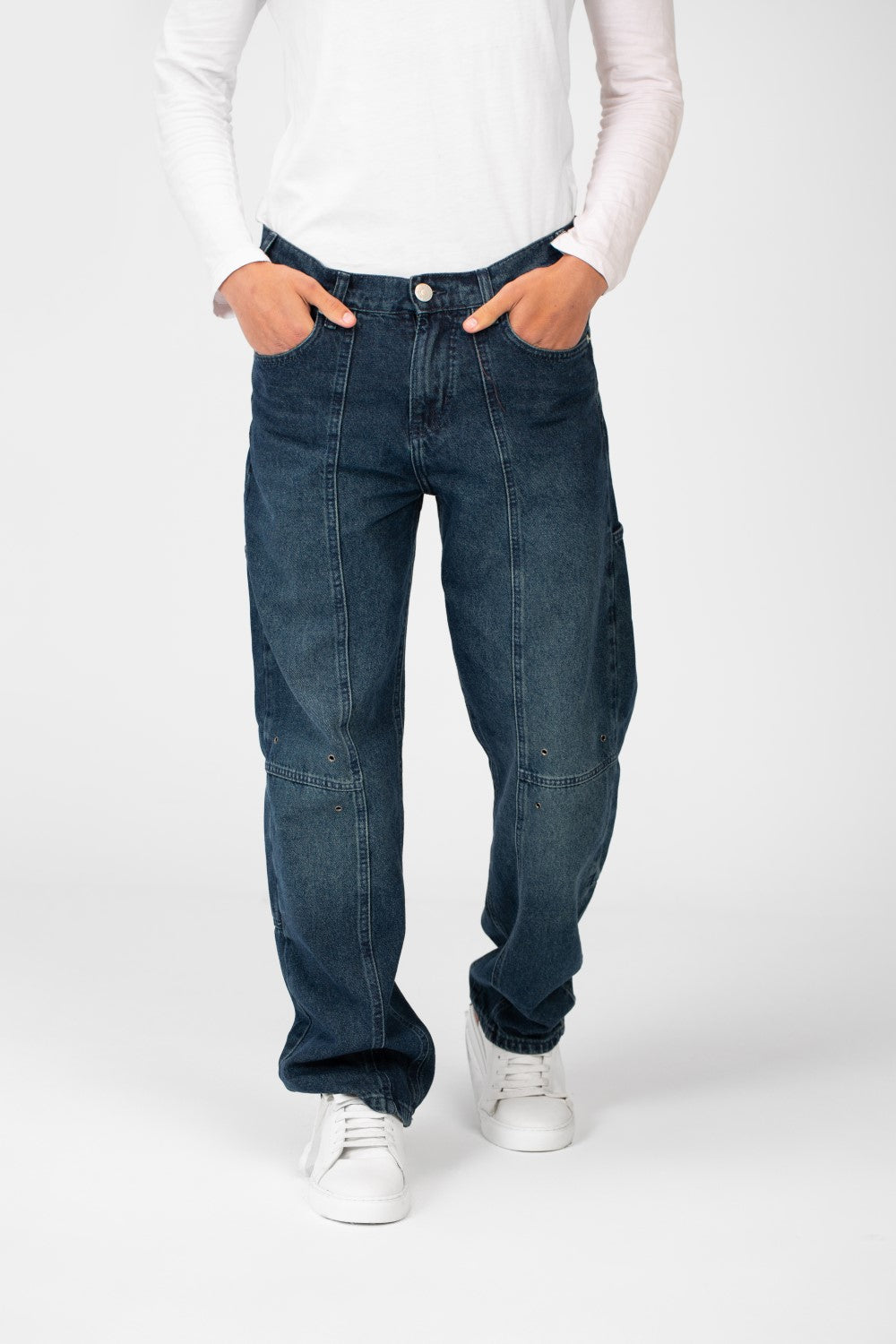 Men's Cargo Jeans Pants With A Modern Cut And Basic Details