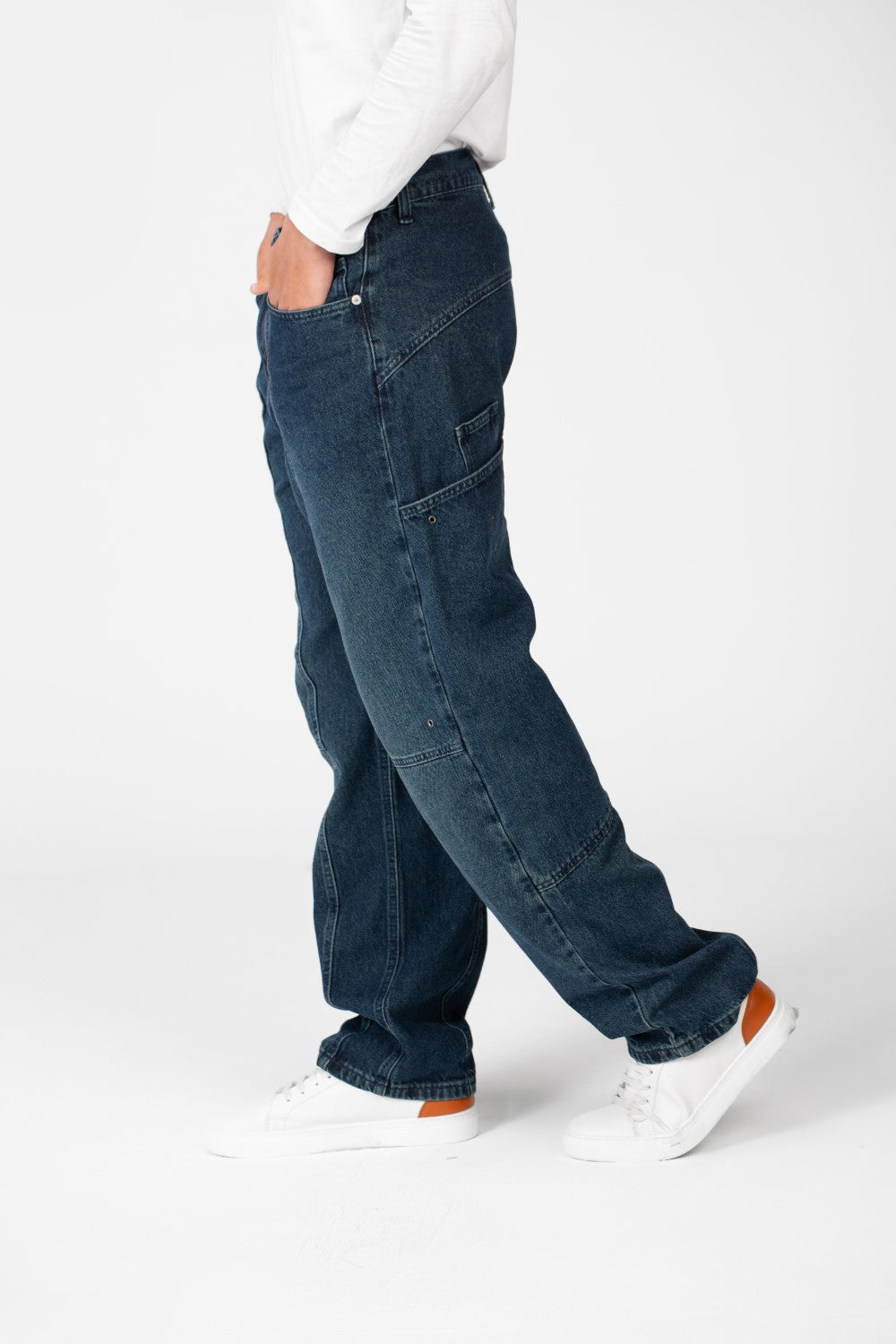 Men's Cargo Jeans Pants With A Modern Cut And Basic Details