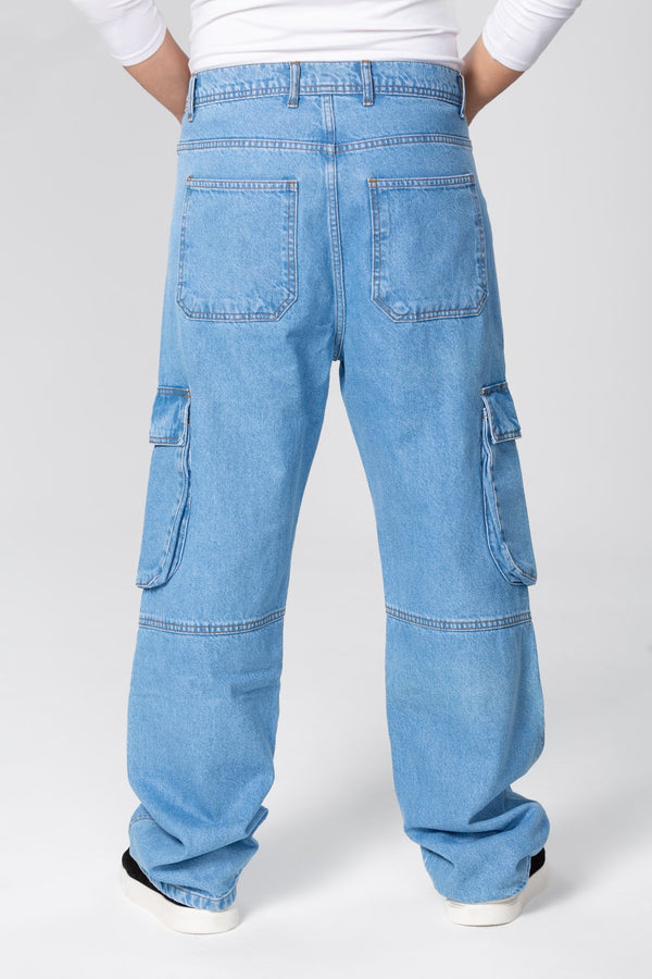 Men's Cargo Jeans Pants With Side Pockets