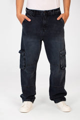 Men's Cargo Jeans Pants With A Modern Fit And Side Pockets