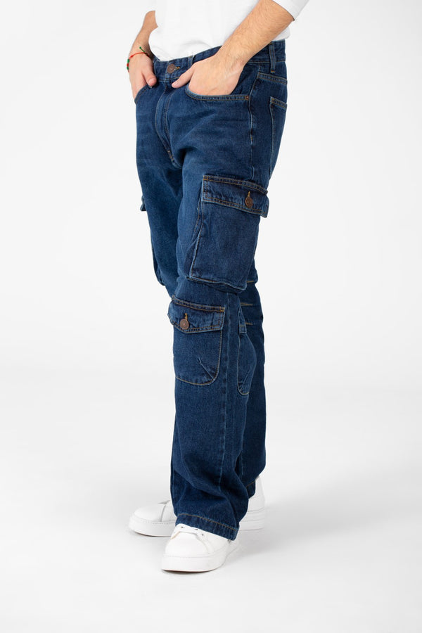 Men's Cargo Jeans Pants With Modern Pockets And A Comfortable Fit